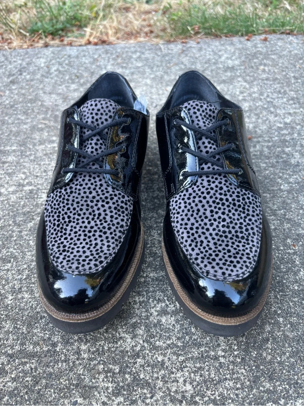 Remonte Patent Leather Animal Print Oxford Lug Shoes EU 39 US 8 - Picture 7 of 16